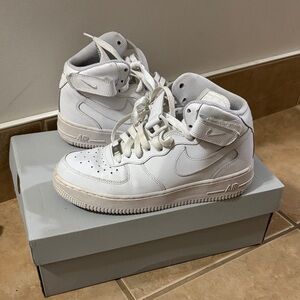 Nike Kids White High-Top Sneakers with Ankle Strap